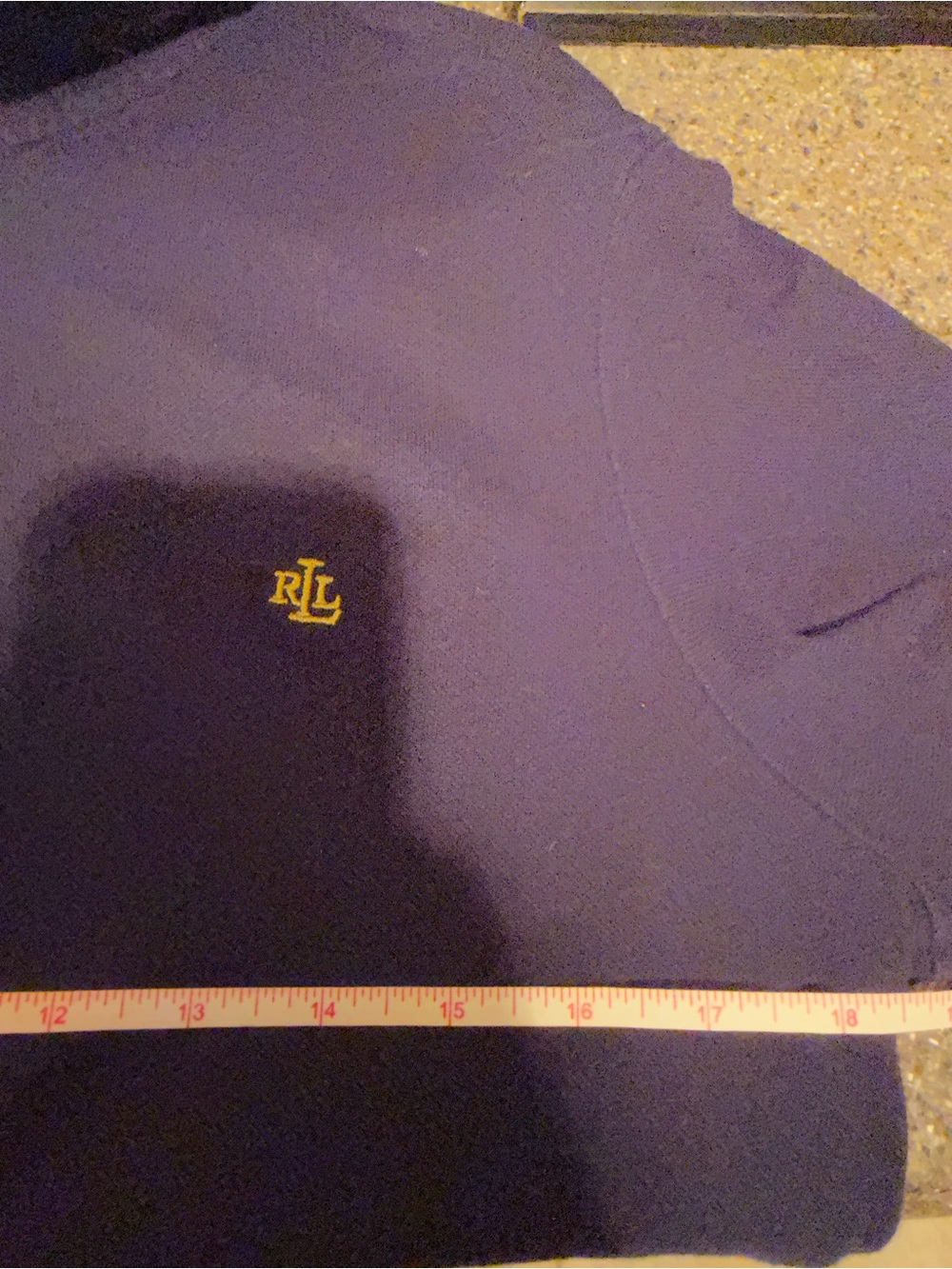 Lauren Ralph Lauren Navy Cotton Polo Shirt Gold RL Logo Women’s L - Picture 7 of 7